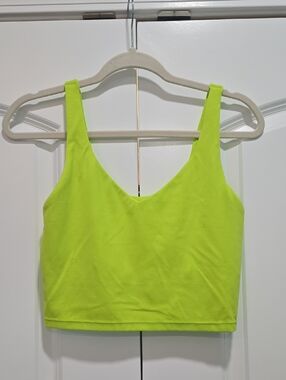 Aerie Offline Neon Lime Long Line Sports Bra